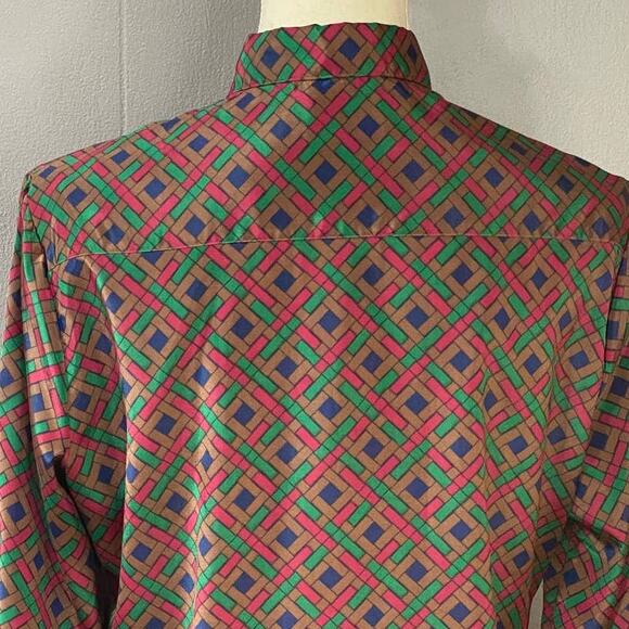 Vintage Adelaar Geometric Print Button-Up Shirt Size 14 USA - Picture 4 of 11